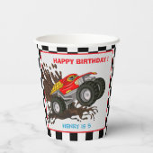 Gobelets En Papier Invitation à la fête d'anniversaire du Camion Mons (Verso)