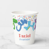 Gobelets En Papier Invitation ballons d'animaux d'anniversaire (Verso)