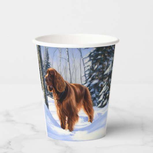 Gobelets En Papier Irish Setter Let It Neige Christmas (Recto)
