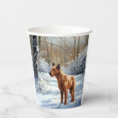Gobelets En Papier Irish Terrier Laisser neiger Noël (Verso)