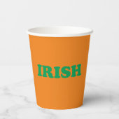 Gobelets En Papier Irlandais vert orange moderne Saint Patrick (Verso)