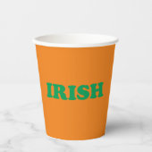 Gobelets En Papier Irlandais vert orange moderne Saint Patrick (Recto)