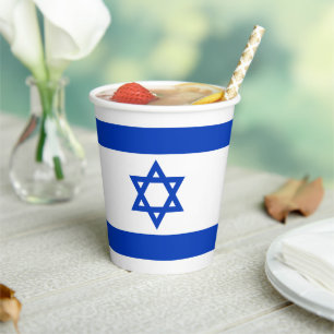 Gobelets En Papier Israël drapeau bleu blanc motif moderne patriotiqu