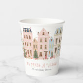 Gobelets En Papier It Takes a Village Winter Snow Baby Shower (Verso)