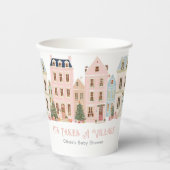 Gobelets En Papier It Takes a Village Winter Snow Baby Shower (Recto)