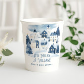 Gobelets En Papier It Takes a Village Winter Snow Baby Shower