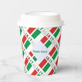 Gobelets En Papier Italia Bandiera Italiana Carrelage Vert Personnali (Recto)