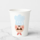 Gobelets En Papier Italian Chef Face with Mustache and Hat (Recto)