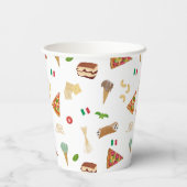 Gobelets En Papier Italian Food Pizza Pasta Tiramisu Pattern (Verso)