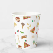 Gobelets En Papier Italian Food Pizza Pasta Tiramisu Pattern (Gauche)