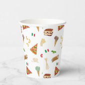 Gobelets En Papier Italian Food Pizza Pasta Tiramisu Pattern (Droite)