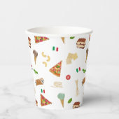 Gobelets En Papier Italian Food Pizza Pasta Tiramisu Pattern (Recto)