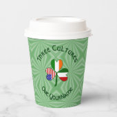 Gobelets En Papier Italian Irish American Shamrock Personalized Text (Recto)