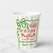 Gobelets En Papier Italian Theme Baby Shower Green Bow (Verso)