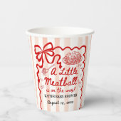 Gobelets En Papier Italian Theme Baby Shower Red Bow (Recto)