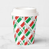 Gobelets En Papier Italie - Drapeau italien - Personnalisation verte (Droite)