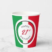 Gobelets En Papier Italie Italie Drapeau italien Joyeux anniversaire (Recto)