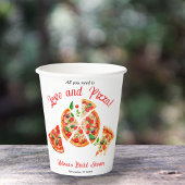 Gobelets En Papier Italien Love & Pizza Party Fête des mariées en tra