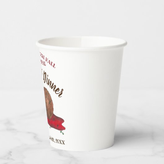 Gobelets En Papier Italien Meatballs Spaghetti Dîner Charité Événemen (Gauche)