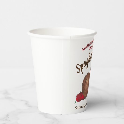 Gobelets En Papier Italien Meatballs Spaghetti Dîner Charité Événemen (Droite)