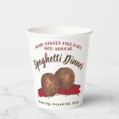 Gobelets En Papier Italien Meatballs Spaghetti Dîner Charité Événemen (Recto)