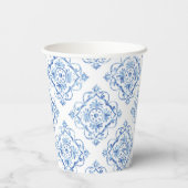 Gobelets En Papier Italien Positano Toscane Carrelage Bleu (Verso)