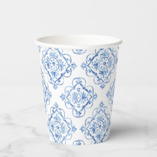 Gobelets En Papier Italien Positano Toscane Carrelage Bleu (Droite)