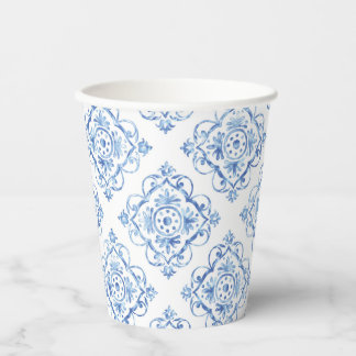 Gobelets En Papier Italien Positano Toscane Carrelage Bleu