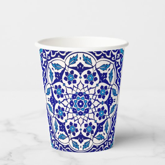 Gobelets En Papier Italien Turc Iznik Indigo Party Table (Recto)