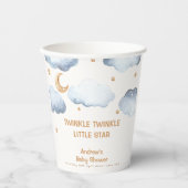 Gobelets En Papier Ivory Moon Stars Twinkle Boy Baby shower (Recto)