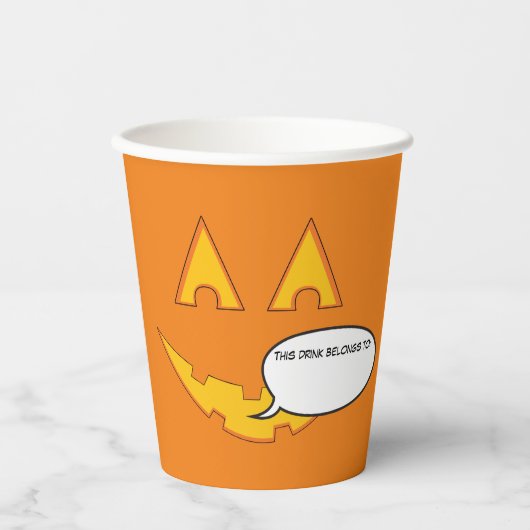 Gobelets En Papier Jack-O-Lantern (Recto)