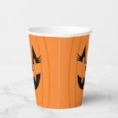 Gobelets En Papier Jack-o'-lantern Orange avec des cils Halloween (Droite)