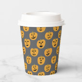Gobelets En Papier Jack-O-Lanterns CITROUILLE d'Halloween (Verso)