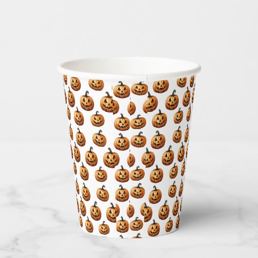 Gobelets En Papier Jack O'Lanterns sur blanc (Droite)