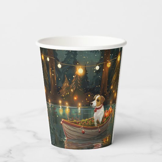 Gobelets En Papier Jack Russell Christmas Festive Voyage (Verso)