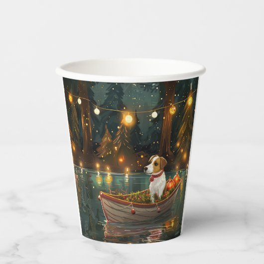 Gobelets En Papier Jack Russell Christmas Festive Voyage (Recto)