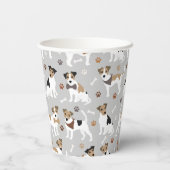 Gobelets En Papier Jack Russell Terrier Pâtes et Coupes en papier os (Verso)