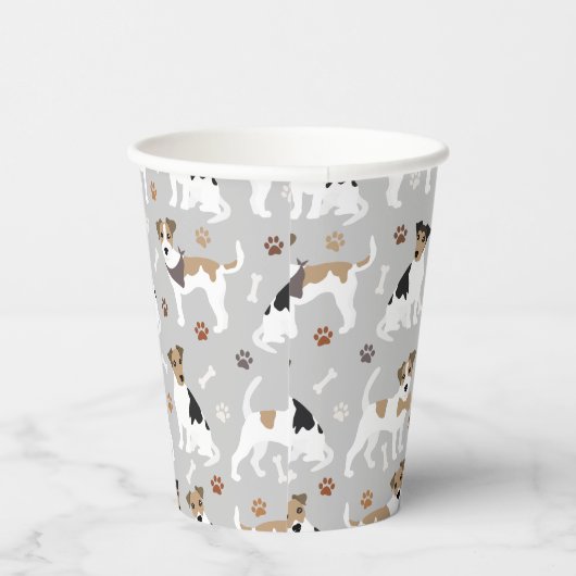 Gobelets En Papier Jack Russell Terrier Pâtes et Coupes en papier os (Droite)