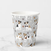 Gobelets En Papier Jack Russell Terrier Pâtes et Coupes en papier os (Recto)