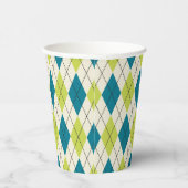 Gobelets En Papier Jacquard Bleu Et Vert (Droite)