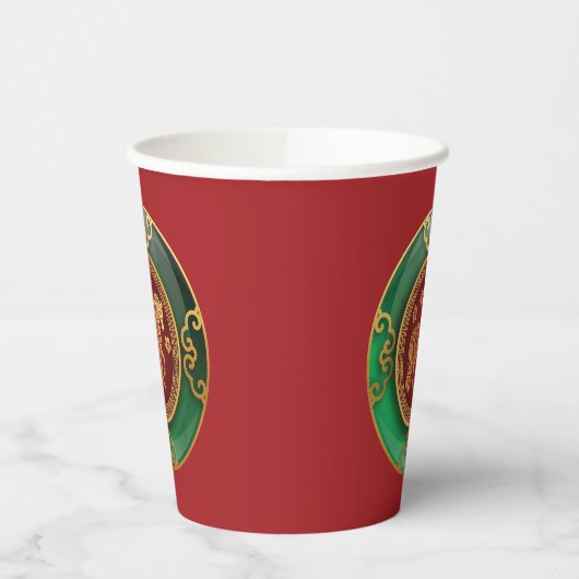 Gobelets En Papier Jade Nouvel An chinois du cheval (Gauche)