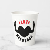 Gobelets En Papier J'adore le hard rock (Recto)
