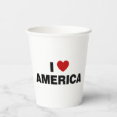 Gobelets En Papier J'aime l'Amérique (Verso)
