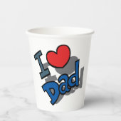 Gobelets En Papier J'aime papa (Recto)