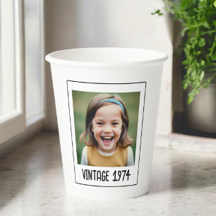 Gobelets En Papier Jalon vintage Anniversaire Garde photo