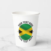 Gobelets En Papier Jamaïcain Round Text Drapeau jamaïcain (Verso)