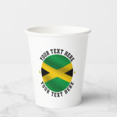 Gobelets En Papier Jamaïcain Round Text Drapeau jamaïcain (Recto)