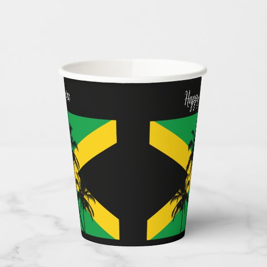 Gobelets En Papier Jamaican Flag Happy Birthday Patriotic (Gauche)