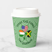 Gobelets En Papier Jamaican Irish American Shamrock Personalized Text (Recto)
