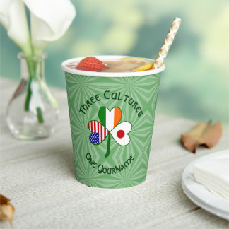 Gobelets En Papier Japanese Irish American Shamrock Personalized Text